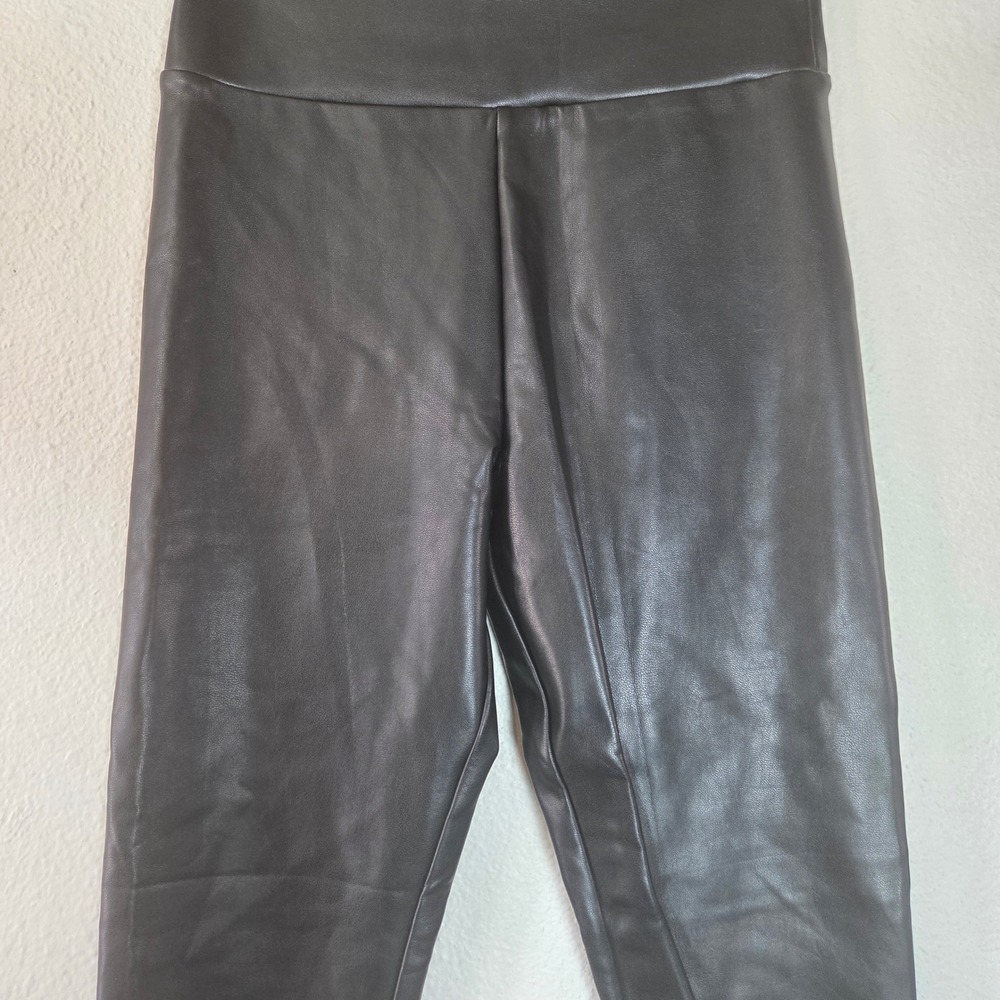 Abercrombie Fitch Faux Leather Leggings Small High Rise Lined Black - Picture 3 of 6